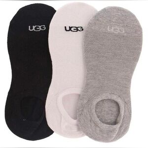 UGG Women's Stela No Show 3 Pack M/L- Black, White, Gray, New